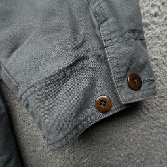 LL Bean Canvas Chore Barn Coat Mens XXL 0 WY17 Gray Corduroy Collar Button Lined - Picture 11 of 14